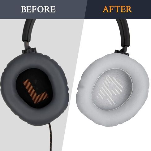 SOULWIT Professional Replacement Earpads Cushions for JBL Quantum 100/100X/100P/100M2 (Q100/Q100X/Q100P/Q100M2), Quantum 350 (Q350) Headphones, Ear Pads with Softer Protein Leather - Titanium in Kuwait