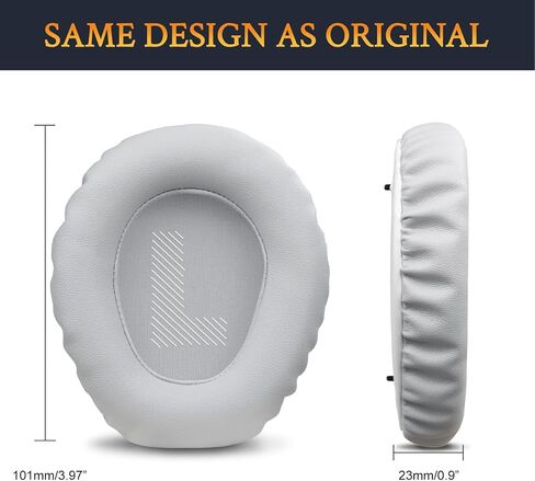 SOULWIT Professional Replacement Earpads Cushions for JBL Quantum 100/100X/100P/100M2 (Q100/Q100X/Q100P/Q100M2), Quantum 350 (Q350) Headphones, Ear Pads with Softer Protein Leather - Titanium in Kuwait