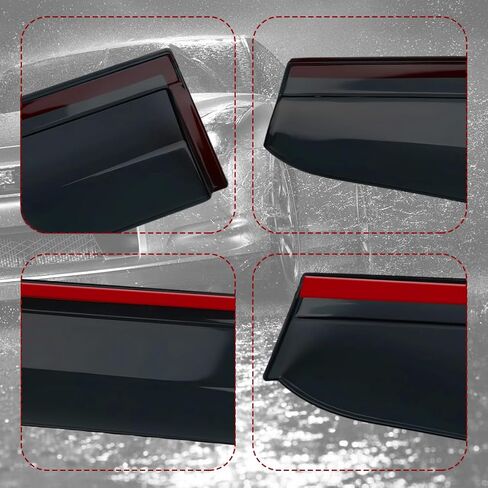Window Visors Rain Guards FIT 2009-2014 Ford F-150 SuperCrew Cab, 2010-2014 F-150 SVT Raptor - Out-Channel Vent Deflectors, 4PCS Tape-On Smoke Shades Accessories in Saudi Arabia