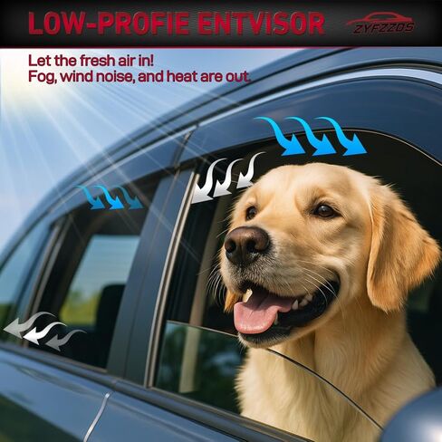 Window Visors Rain Guards FIT 2009-2014 Ford F-150 SuperCrew Cab, 2010-2014 F-150 SVT Raptor - Out-Channel Vent Deflectors, 4PCS Tape-On Smoke Shades Accessories in Saudi Arabia