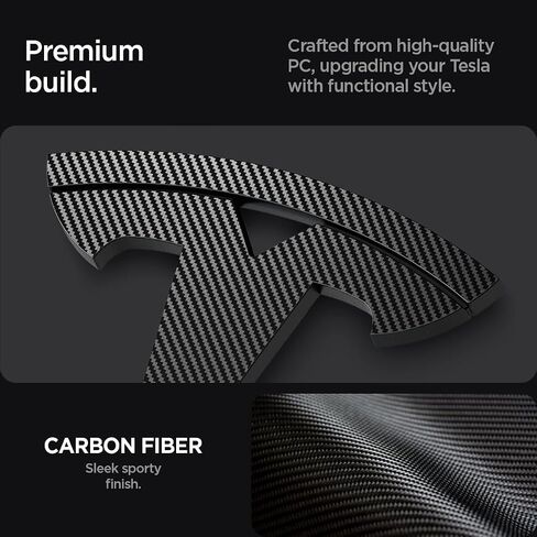 Spigen Front Emblem Logo Full Cover Sticker Designed for Tesla Model 3 2025/2024 Refresh (Highland) - Black in Kuwait