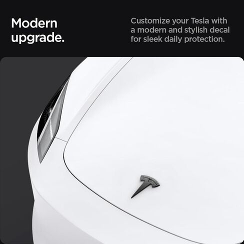 Spigen Front Emblem Logo Full Cover Sticker Designed for Tesla Model 3 2025/2024 Refresh (Highland) - Black in Kuwait