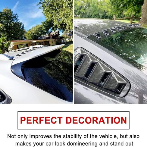 RULLINE 10pcs/Set Diffuser Shark Fin Kit Compatible with Spoiler Roof Wing Air Vortex Generator Black in Kuwait