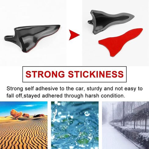 RULLINE 10pcs/Set Diffuser Shark Fin Kit Compatible with Spoiler Roof Wing Air Vortex Generator Black in Kuwait