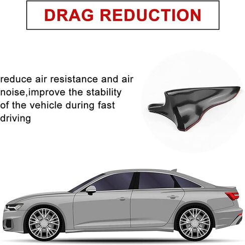 RULLINE 10pcs/Set Diffuser Shark Fin Kit Compatible with Spoiler Roof Wing Air Vortex Generator Black in Kuwait