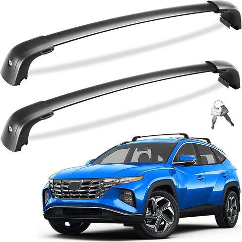 220lbs Lockable Roof Rack Cross Bars Compatible with Hyundai Tucson 2016-2025 SE/SEL/N Line/Limited, Heavy Duty Anti-Theft Aluminum Roof Rails Crossbars Cargo Carrier Bag Black Bike in Saudi Arabia