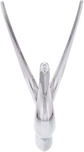 United Pacific 72001 Heavy-Duty Chrome Swan Hood Ornament, Cast Metal, Universal Two Stud Install, Detailed Design - ONE Unit in Kuwait
