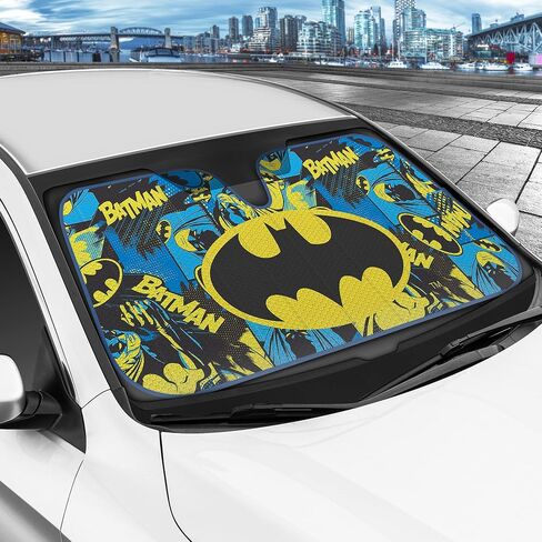 BDK New Superman 2022 Windshield Sunshade for Car Truck & SUV - Folding Car Sun Shade for Front Window, Auto Sun Visor Heat Protection, Sunscreen Blocks UV Rays and Keeps Vehicle Cool (58 x 27 Inch) in Saudi Arabia