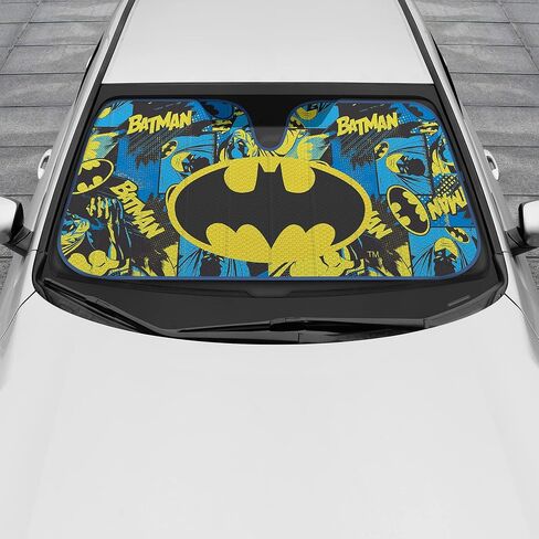 BDK New Superman 2022 Windshield Sunshade for Car Truck & SUV - Folding Car Sun Shade for Front Window, Auto Sun Visor Heat Protection, Sunscreen Blocks UV Rays and Keeps Vehicle Cool (58 x 27 Inch) in Saudi Arabia