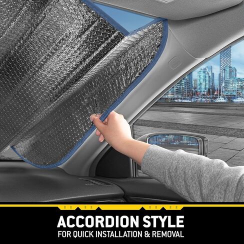 BDK New Superman 2022 Windshield Sunshade for Car Truck & SUV - Folding Car Sun Shade for Front Window, Auto Sun Visor Heat Protection, Sunscreen Blocks UV Rays and Keeps Vehicle Cool (58 x 27 Inch) in Saudi Arabia