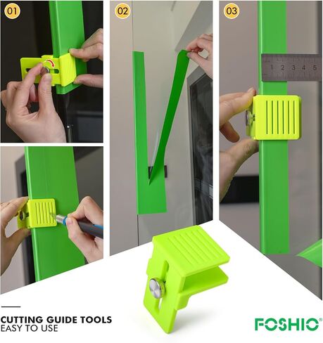 أداة قطع غلاف غلاف خضراء Foshio ، 2 حزمة القياس الدقيقة قابلة للتعديل (5-35 مم) دليل قطع خط مستقيم للأثاث ، والفينيل وخلفية خلفية in Kuwait