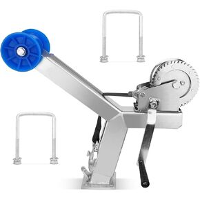 Boat Trailer Winch Post with 1200LB Boat Winch Compatible with 3" W X 4" H Boat Trailer Drawbar, Height Adjustable Boat Winch Mounts, Boat Trailer Winch Stand with Roller