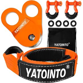 Off Road Recovery Kit 10 Ton Height Duty Snatch Block Bulley ، Tree Saver Strap 3 "x8" و 2pc d Ring Ringles 3/4 "Recover