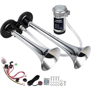 FARBIN Train Horn for Car Super Loud Air Horn 12V 150db Dual Trumpet Truck Horns Kit with Compressor and Button for Any Vehicles Cars Lorries Vans
