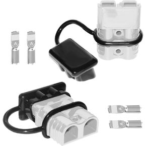 Anderson Connector 2 Pcs, 50 Amp 12-36v Batteries Quick Connect/Disconnect Plug Kit, Connectors for 6 to 12 Gauge Cables, for Car Bike ATV Winches Lifts Motors More,SB50 Red