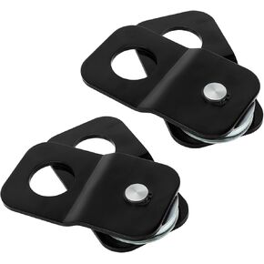 M MATI 8000 LBS Capacity Winch Snatch Block,Universal ATV UTV Heavy Duty Rope Pulley Block with Black Coating Fit for 3/16 to 5/16 inch Winch Cable,2Pcs Black Snatch Block