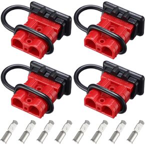 Frienda 6 Pieces 2-4 Gauge 175A Battery Quick Connector 12-36V Disconnect Wire Harness Plug Kit Battery Quick Connector Disconnect Plug for Motor Winch Trailer(175A)