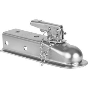 VEVOR 3500LBS Straight Trailer Coupler for 2-Inch Hitch Ball, Heavy Duty Trailer Tongue Coupler, Bolt-on & Weldable Installation, Ideal for Towing Pickup Truck, Station Wagon, SUV