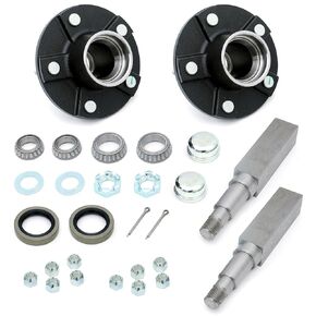 5-Bolt 5 "مجموعة محور مقطورة الدائرة مع 1-3/8" إلى 1-1/16 "مغزل ومحامل مدببة ، مجموعة من 2
