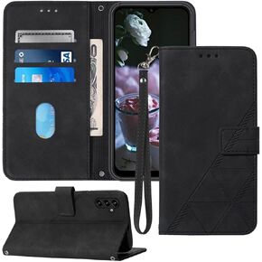 لمحفظة Case Samsung A54 ، فتحات حامل البطاقة ، حزام المعصم ، حماية TPU الداخلية ، غطاء Folio Folio Folio Galaxy A54 5G Case 2023 (Purple)