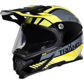 TRIANGLE Dual Sport Motorcycle Helmet Dirt Bike Helmets ATV Full Face Helmet for Adults Men with Internal Sunshield DOT Approved
