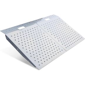 VNN 29" x 48" Shed Ramp for Riding Mower & Lawn Equipment | 1500 LB Capacity Anti-Slip Punch Plate Ramp for ATV, Motorcycles, Garages & Barns (2PC)