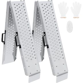 77.7 inches Long and 8.6 inches Wide Heavy Duty Folding Loading Ramp, Motorcycle; Lawn Mower; Snow Plough; Bikes; ATV; UTV; Golf Carts,Circular Hole, Pack of 1