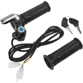 Electric Bike Throttle, 48V Half-twist Throttle Grip Lock Key Set LED Display Ebike Throttle for Ebike Motorcycle Scooter