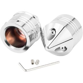 Benlari Chrome Front Axle Nut Covers Spike Axle Caps Compatible for Harley Touring Softail Sportster Dyna Street Glide Road King Iron 883 2002-2024