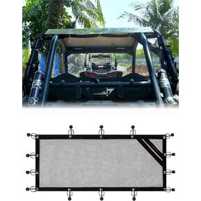 Polaris RZR Rear Window Mesh Net - Dust-Proof & UV50+ Sunshade for RZR 570 800 900 1000 XP Turbo (2 Seater 2015-2024) XP 1000 (2014-2021) | Easy Install Ball Bungee & Anti-Flap Design