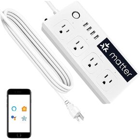 قطاع طاقة XENON Matter، شرائح طاقة ذكية Matter تعمل مع Siri وAlexa وGoogle Home، Matter Smart Home مع جهاز تحكم عن بعد ومؤقت وجدول زمني