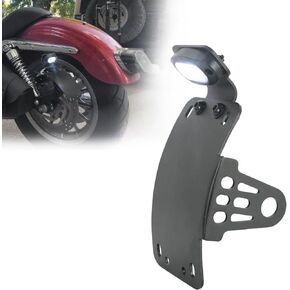 Sunpie إضافة أضواء بيضاء الدراجة النارية الأسود شفيه الجانبية الرأسية جبل Licese Plate Bracket Bracket يناسب جميع الدراجة الرياضية