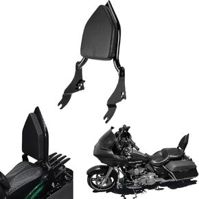 Sissy Bar, PSLER Motorcycle Detachable Backrest Passenger Purpose Seat Back Pad Cushion Adjustable Freely Removable for Touring Street Glide Electra Glide Road Glide Road King 2009-2024