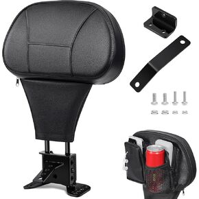 Benlari Driver Rider Rider Backrest ، قابلة للضبط قابلة للضبط في راكب راكب الراحة مناسبة ل Harley Davidson Touring Street Glide Electra Glide Road Road King Cvo 1997-2024 ، Black
