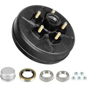 SEHNSUCHT Trailer Brake Drum Kit, 5 Hole on 5" Bolt Circle Brake Drum for 3500 lb Axles, Replacement 10" Brake Hub Drum Assembly for Trailer, Semi Truck and Rvs
