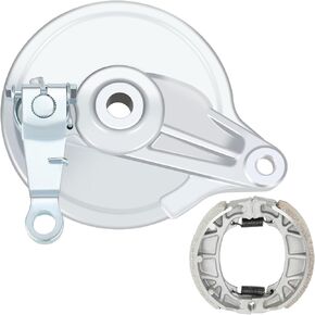 YOXUFA Mini Bike Brake Kit Drum Brake Cover Assembly CG125 Brake Shoes Compatible with Coleman CT200U BT200X CT200UEX 196cc Hisun 200-3 200-7 Axis M200 Minibike Powersports Parts