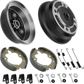 JAVIK Front Wheel Brake Drum Hub & Brake Shoes for Kawasaki Mule 2510 3000 3010 3020 4010 4000 KAF620 KAF950 2001-Up (2 Set)
