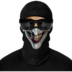 3D Balaclava قناع الوجه الكامل ، جمجمة وجه درع دراجة نارية غطاء رأس أغطية الرأس غلاف جمجمة للرجال للنساء