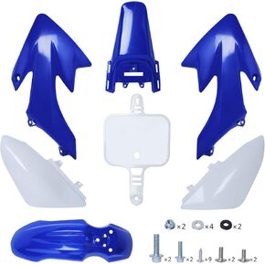 Podoy CRF50 Body Fender Kit for Compatible with XR50 XR 50 CRF 50 SDG SSR Pit Dirt Motor Trail Bike Black with Bolt Work Fairing Plastic (white)