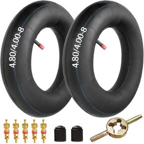 FVRITO 4.80/4.00-8 "480/400-8 أنابيب داخلية مع استبدال فجوة الصمامات الجذعية المستقيمة لأرشير ، شاحنات اليد ، أدوات عجلات ، مولدات العربات ، مقطورات الفناء ، دمى ، عربات ، حزمة العربات من 2