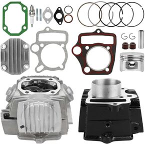 FLYPIG 52.4mm Cylinder Head with Cylinder Piston Rebuild Kit for 110CC 4 Stroke Chinese Roketa Taotao Coolster ATV Pit Quad Dirt Bike Go Kart