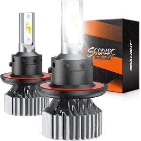 مصابيح سيلايت 9012/HIR2 متوافقة مع 9012 لضوء الإضاءة و PowerSports ، 30000 Lumens 6500k ضوء أبيض ، مع قابس ومروحة تبريد 13000 دورة في الدقيقة ، 2 عبوة