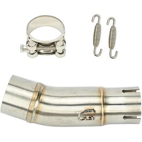 Motorcycle Exhaust Mid Pipe, Exhaust Pipe Muffler Adapter Connect Pip with Clamps Compatible with Kawasaki Ninja 400 2017-2024, Ninja 400 Z400 2017-2024