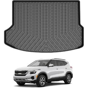 بطانة شحن من Mixsuper مخصصة لسيارة Kia Seltos 2021-2024، تناسب Seltos SX/Seltos SX Turbo، تناسب فقط الطرز التي تحتوي على مضخم صوت في منطقة الشحن، بطانة شحن خلفية لجميع الأحوال الجوية باللون الأسود
