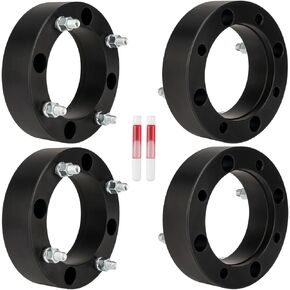 4x156 Wheel Spacers 2" for YFM660R Raptor,Sportsman 500 HO,YFZ350 Banshee,Sportsman 500 EFI,YFS200 Blaster,Predator 500, 131mm Hub Bore & 3/8"-24 Studs, 4 Lug Real Forged Spacers, 2Pcs
