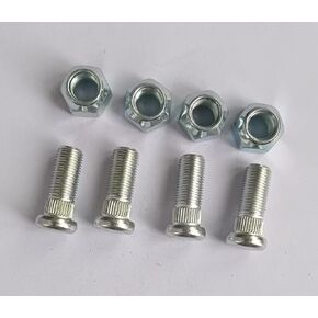 4PCS Wheel Bolt Lug Studs 101922201 416-061 & 4PCS NUTS متوافقة مع Club Car DS Gas Gas Electric 1982 استبدال 1034779-01