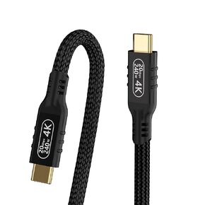 كابل بيانات USB C 10ft/3M ， USB 3.2 Gen 2 Cable Cable Cable Fast Charging Cable 240 Watt و USB C Cable Cable and Power 4K ، Cable USB-C USB-C Cable ，، أسود