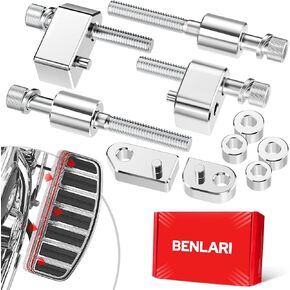 Benlari 0.75inch &1.25inch Driver Floorboard Extensions, Floorboard Spacer Extender Compatible for Harley Touring Street Glide Road Glide Electra Glide Road King 2009-2024, FL Trikes 2009-2013, Chrome