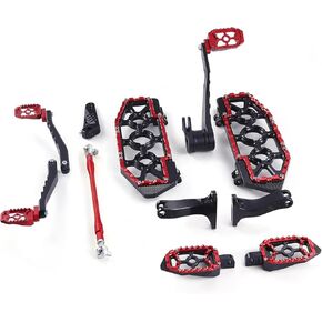 Road King Street Glide Flooroards MX Foot Foots for Harley Touring CVO Brake Shifter Levers 2014-2024 (Red+Black)