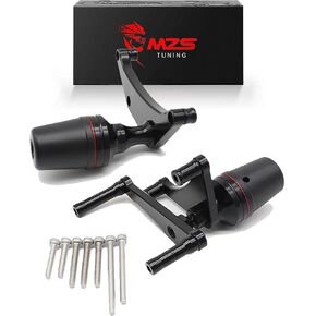 MZS Motorcycle Frame Sliders, Falling Anti Crash Protector Guards No Cut Accessories Black Compatible with Panigale V4 2017-2021 / Panigale V4 SP 2021 / Panigale V4S 2018-2021